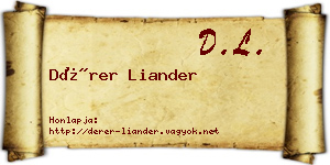 Dérer Liander névjegykártya